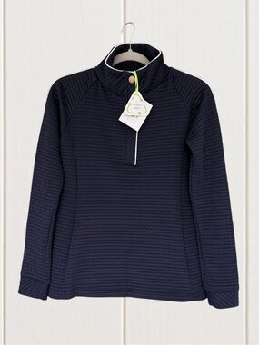 Dudley Stephens Pearl Pullover Navy Blue White Waffle XS NWT